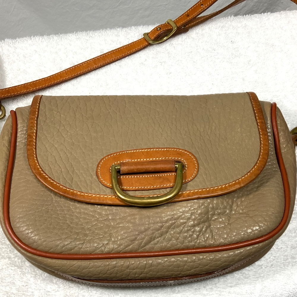 Dooney & Bourke Vintage Leather Crossbody Bag with Brass Hardware
